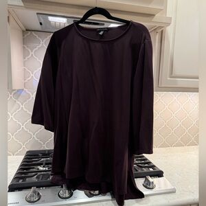 Super comfy worn once XL Eileen Fisher Lyocell 3/4 sleeve high low tunic Maroon